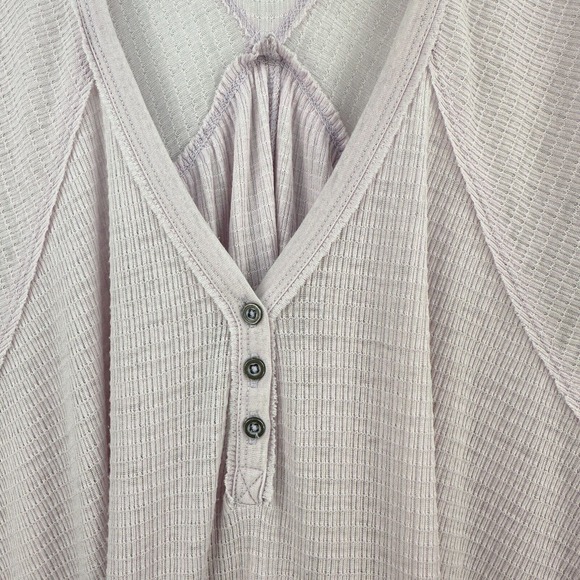 We The Free Citrine Thermal Top Womens Small Purple Long Sleeve V-Neck Tunic - Picture 3 of 15